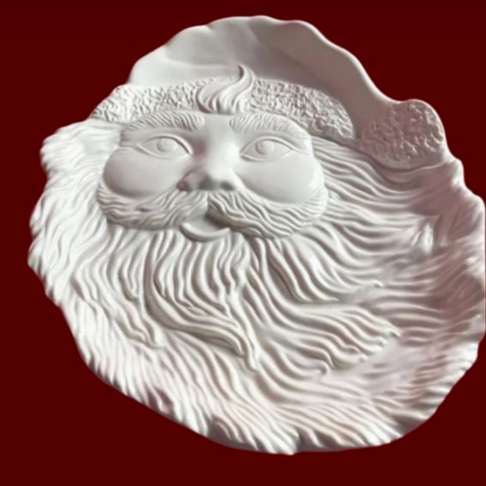 Mikasa Santa's Cookie Plate Tray Platter Ivory Porcelain Holiday Elegance